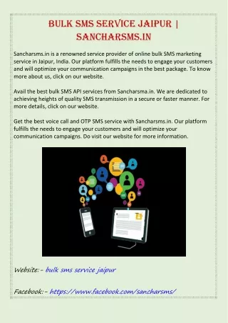 Bulk SMS Service Jaipur | Sancharsms.in