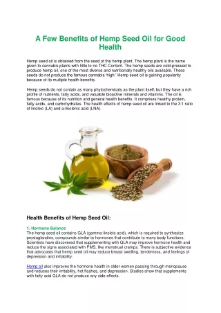 Hemp Oil