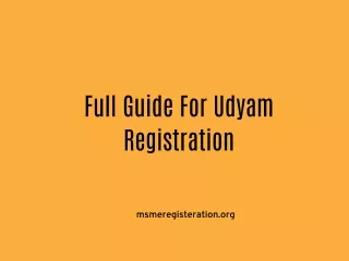Full Guide For Udyam Registration