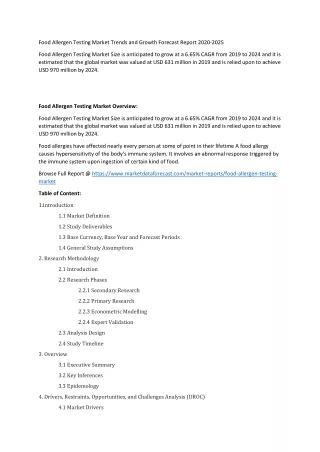 food allergen testing market trends and growth