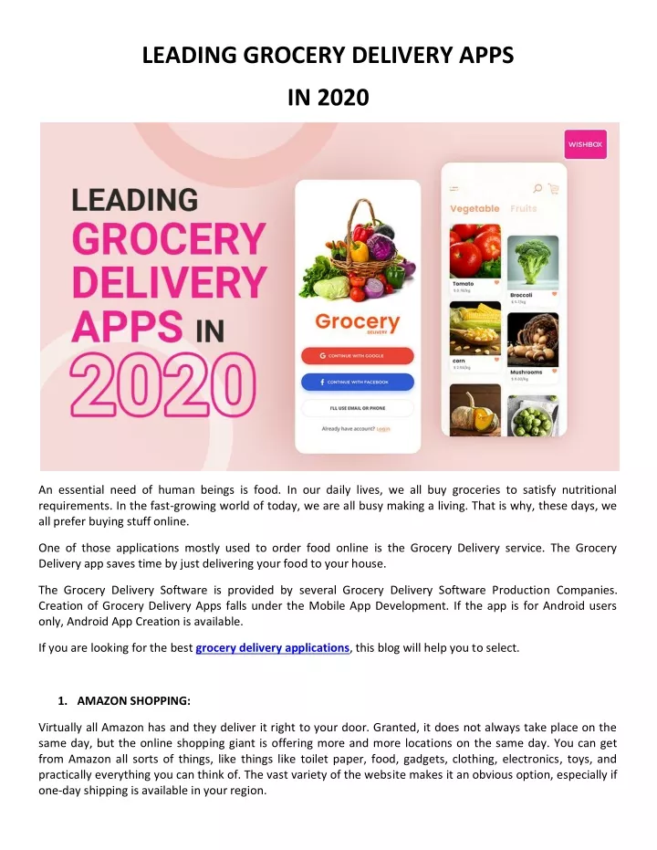 leading grocery delivery apps