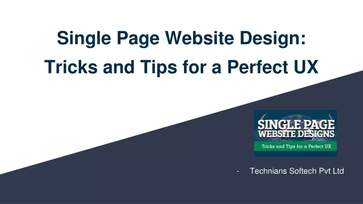 single page website design tricks and tips for a perfect ux