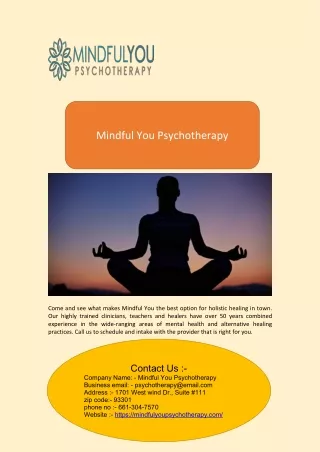 Spiritual Healing In Bakersfield, CA | MindfulYou Psychotherapy