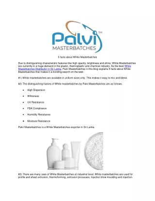 5 facts about white masterbatches