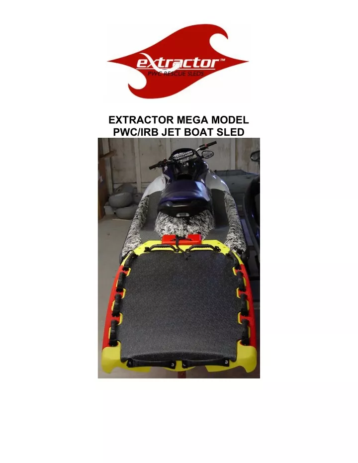 extractor mega model pwc irb jet boat sled