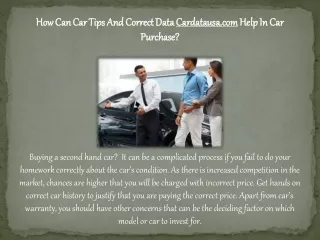 How Can Car Tips And Correct Data Cardatausa.com Help In Car Purchase?