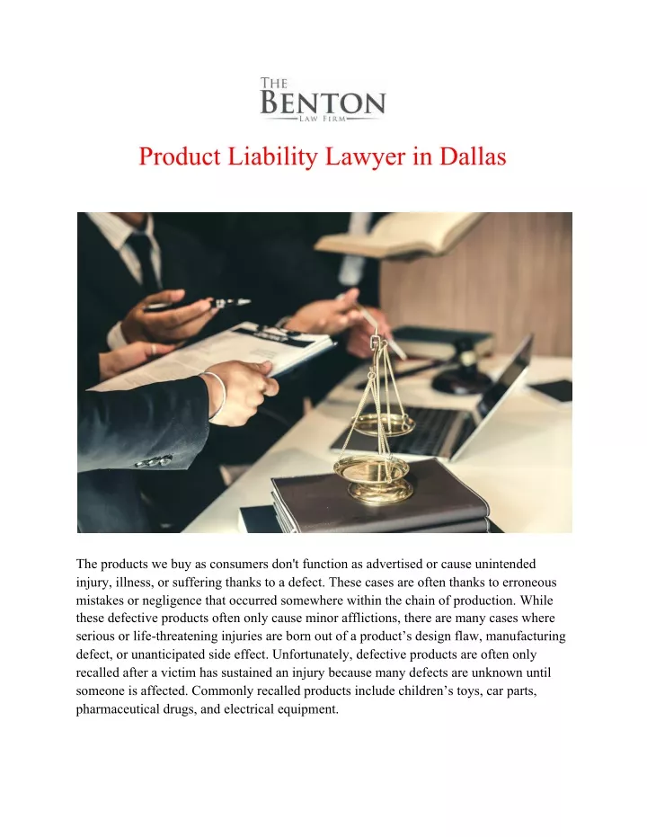 product liability lawyer in dallas