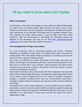 all you need to know about led display