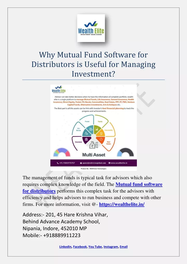 why mutual fund software for distributors