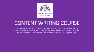 Content Writing Course