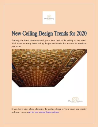 New Ceiling Design Trends for 2020
