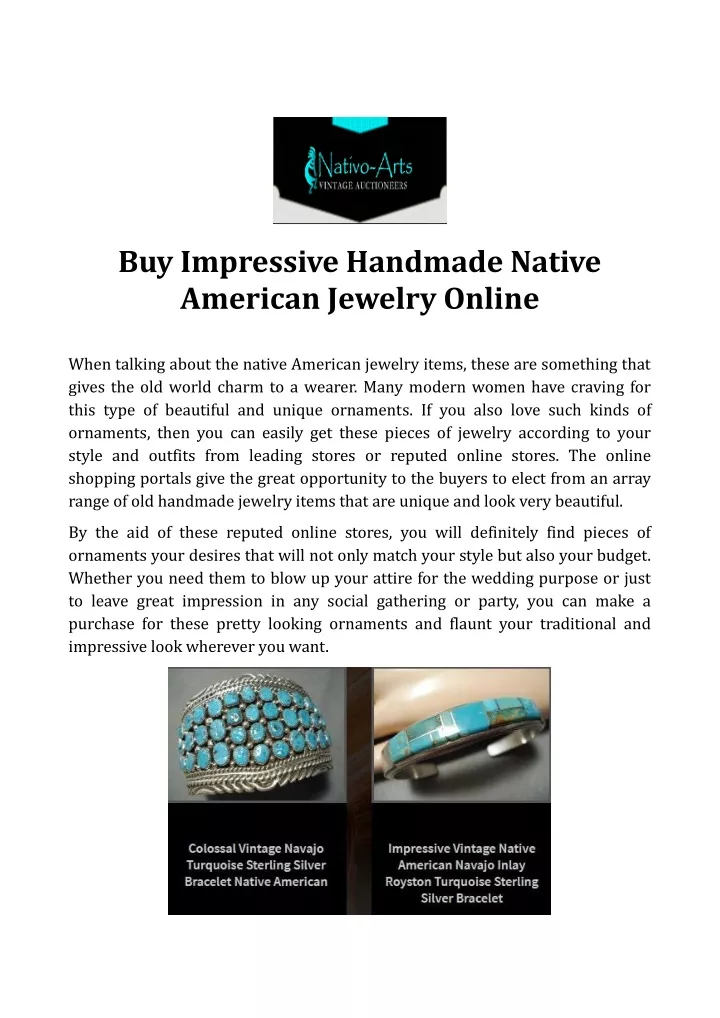 buy impressive handmade native american jewelry