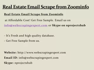 real estate email scrape from zoominfo