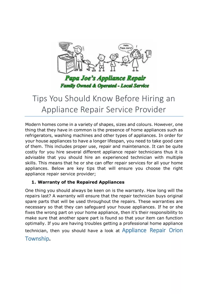tips you should know before hiring an appliance