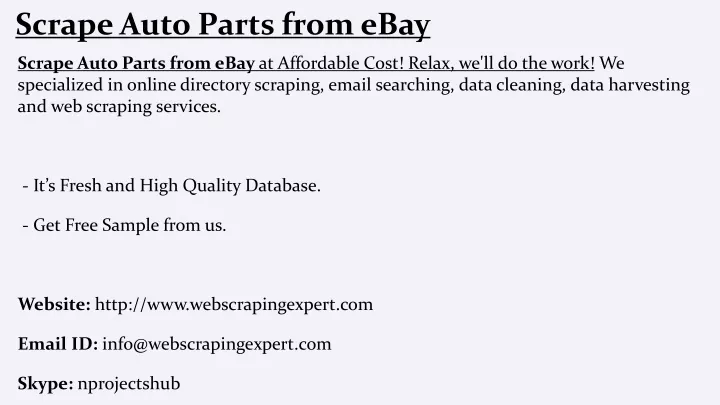 scrape auto parts from ebay