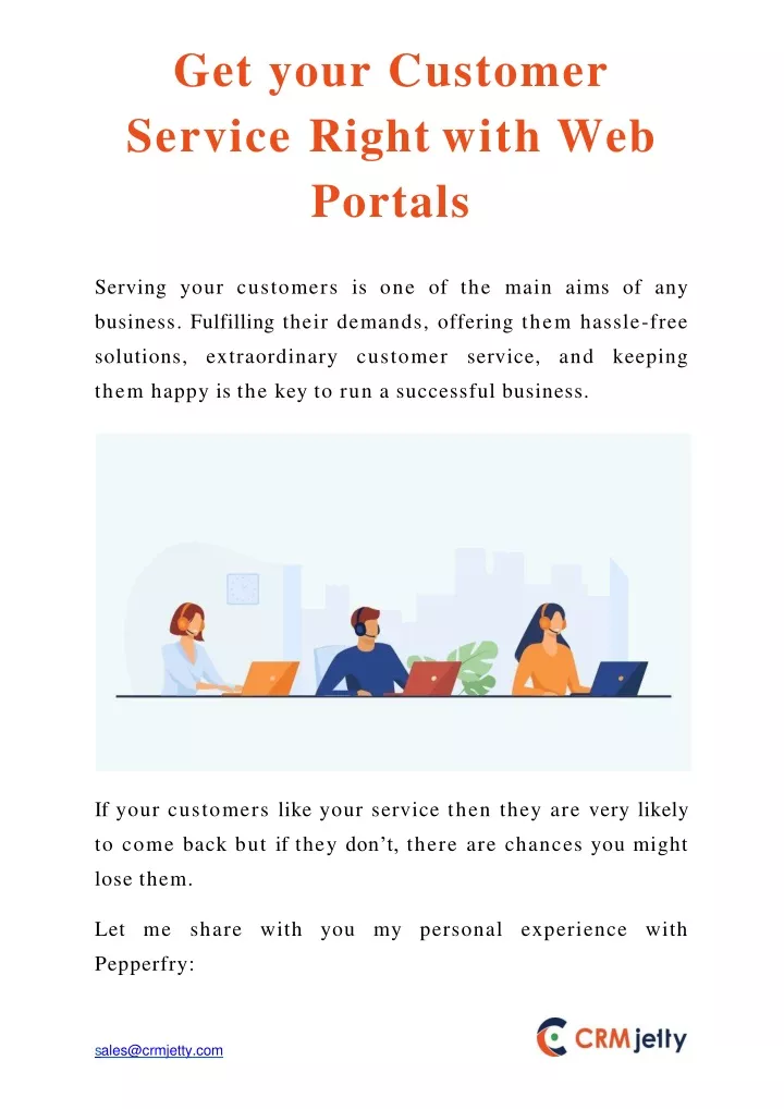 get your customer service right with web portals