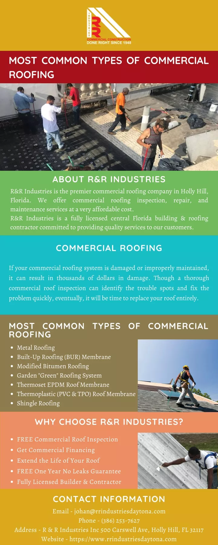 most common types of commercial roofing