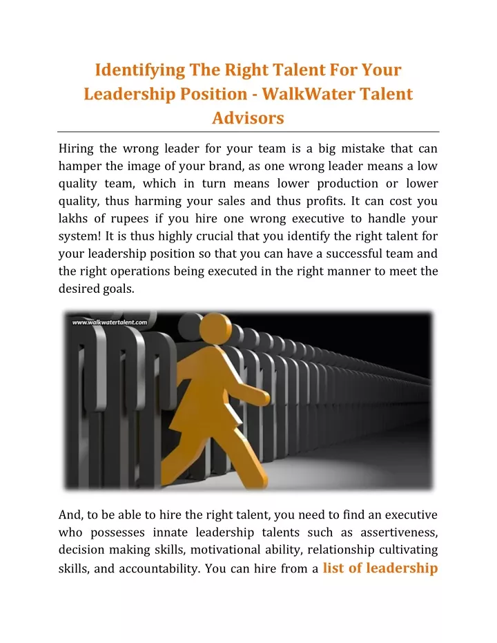 identifying the right talent for your leadership