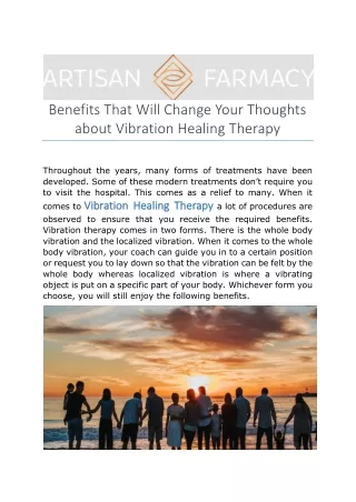 Benefits That Will Change Your Thoughts about Vibration Healing Therapy