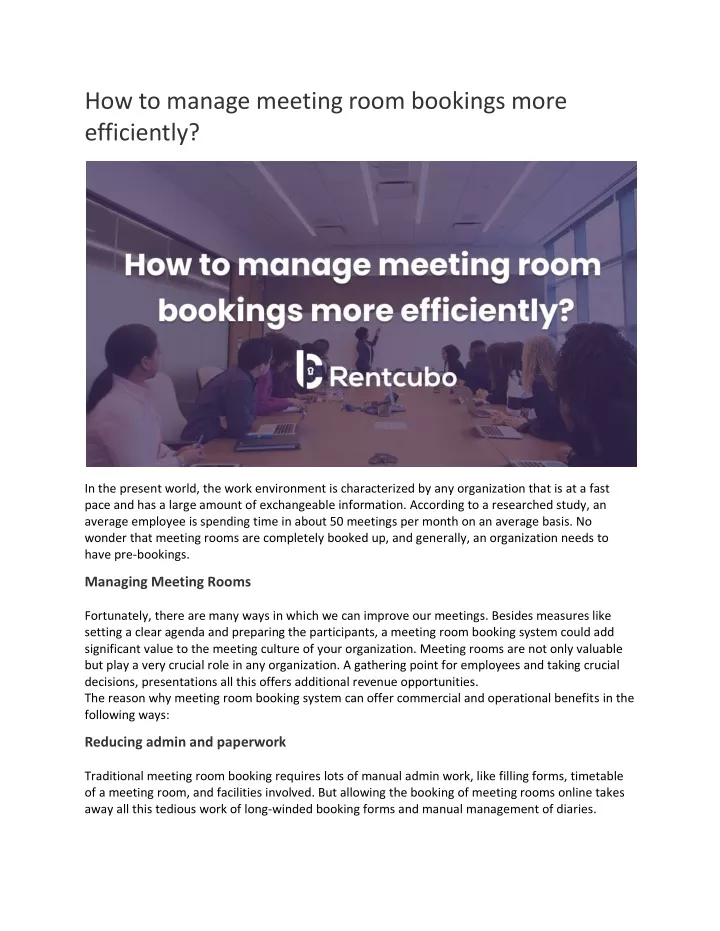how to manage meeting room bookings more