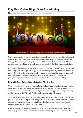play best online bingo sites for winning