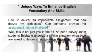 4 Unique Ways To Enhance English Vocabulary And Skills