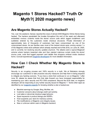 magento 1 stores hacked truth or myth 2020