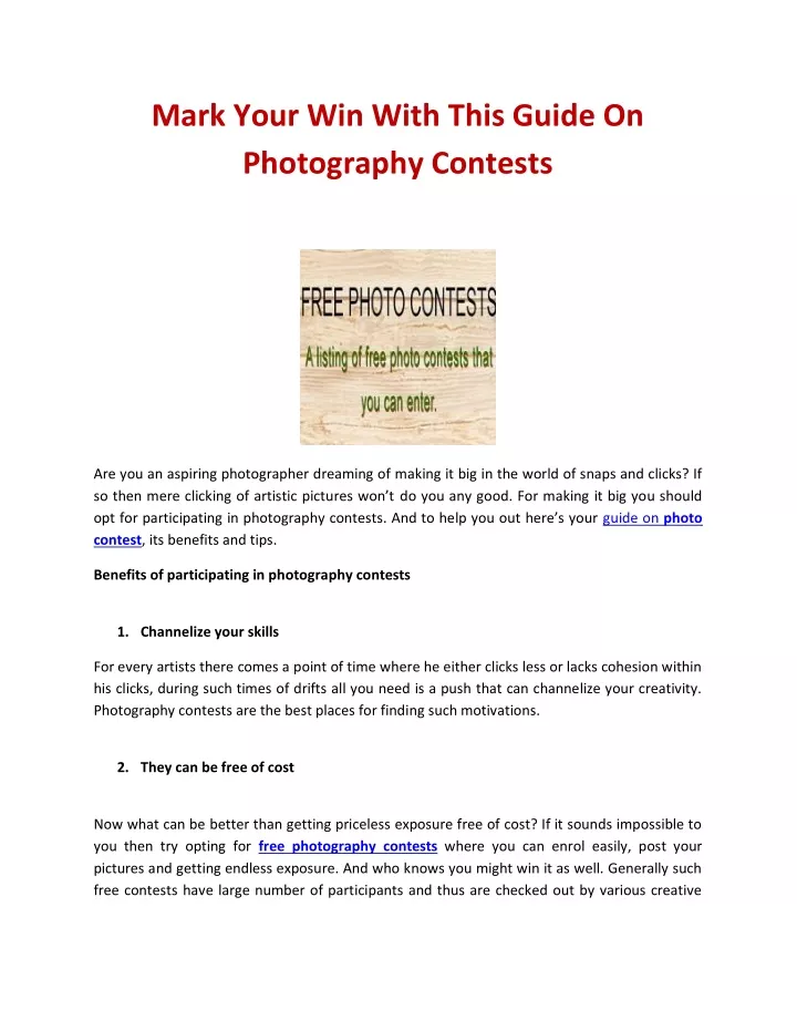 mark your win with this guide on photography