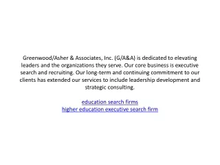 higher ed executive search firms