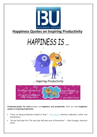 happiness quotes on inspiring productivity