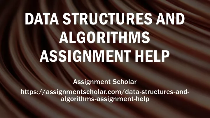 data structures and algorithms assignment help