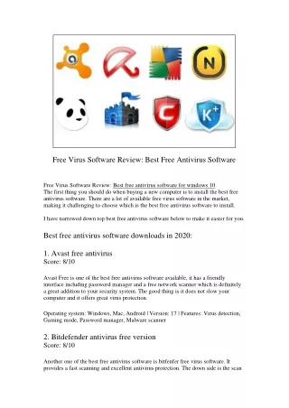 Best Free Antivirus Software For Windows 10