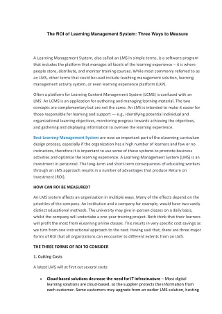 the roi of learning management system three ways