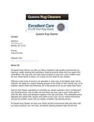 Queens Rug Cleaner