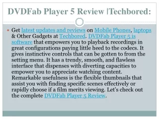 DVDFab Player 5 Review |Techbored: