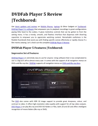DVDFab Player 5 Review |Techbored: