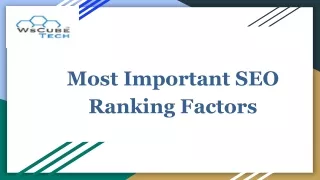 Most Important SEO Ranking Factors