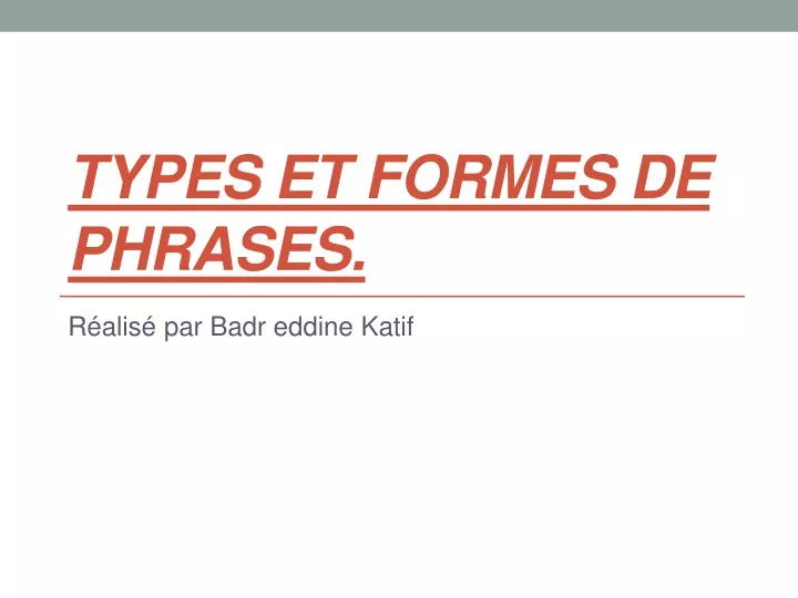 types et formes de phrases