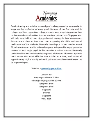 quality training and suitable knowledge