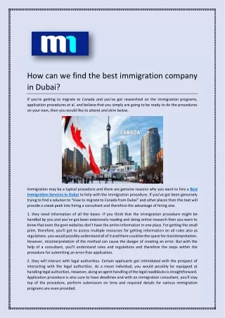Best Immigration Consultants In Dubai | Migratenow.ae