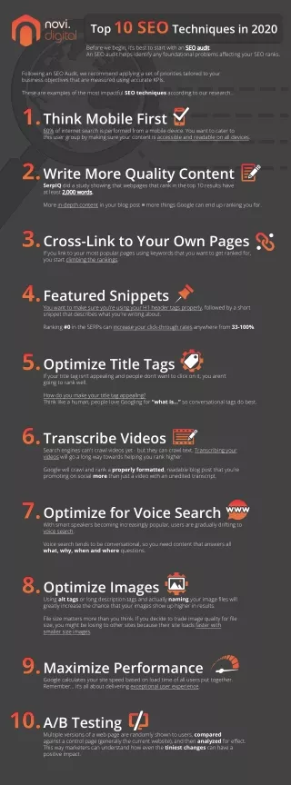 top 10 seo techniques in 2020