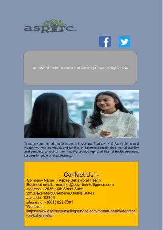 best mental health treatment in bakersfield
