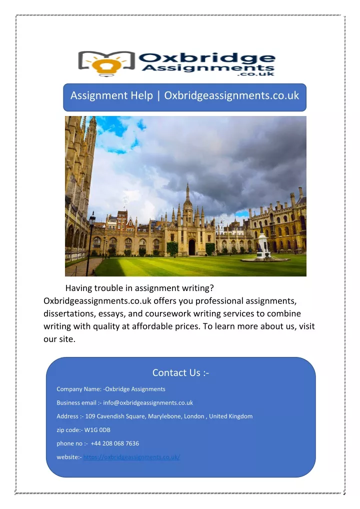 assignment help oxbridgeassignments co uk