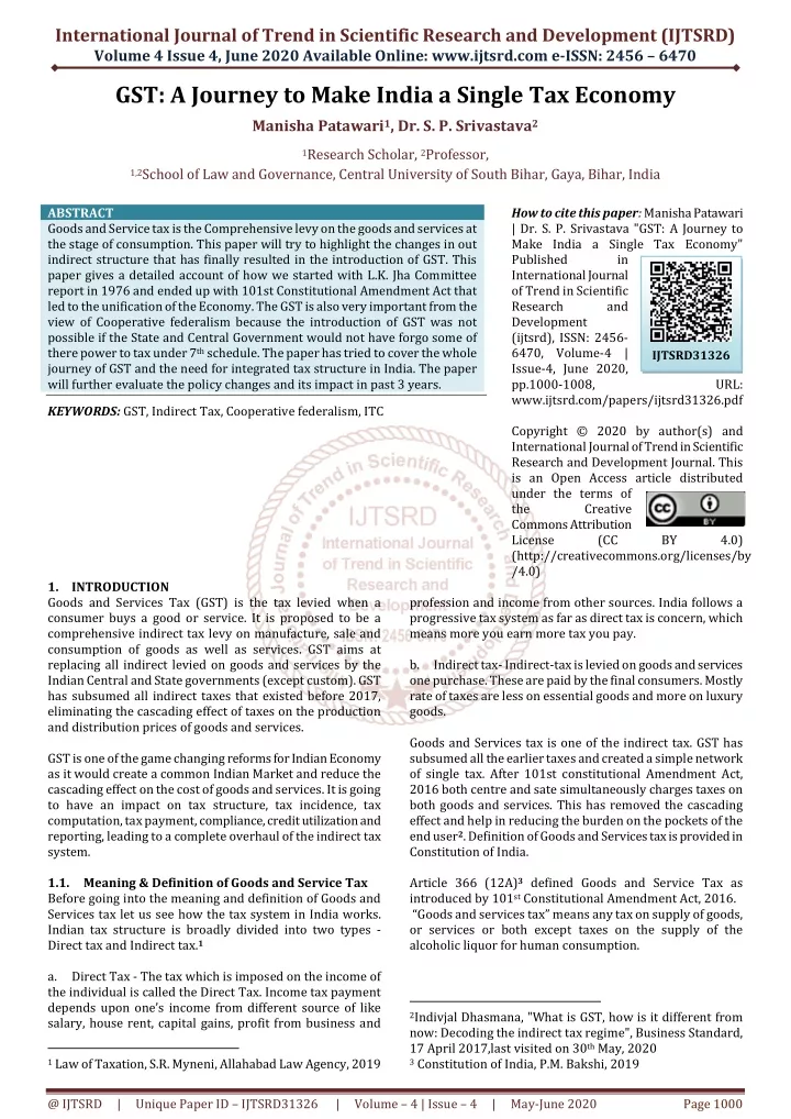 international journal of trend in scientific