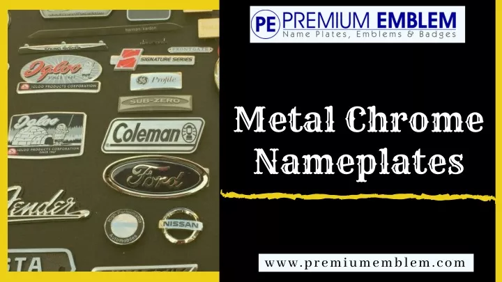 metal chrome nameplates