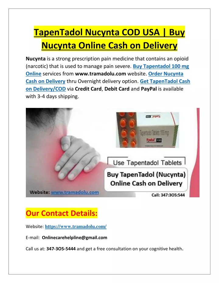 tapentadol nucynta cod usa buy nucynta online