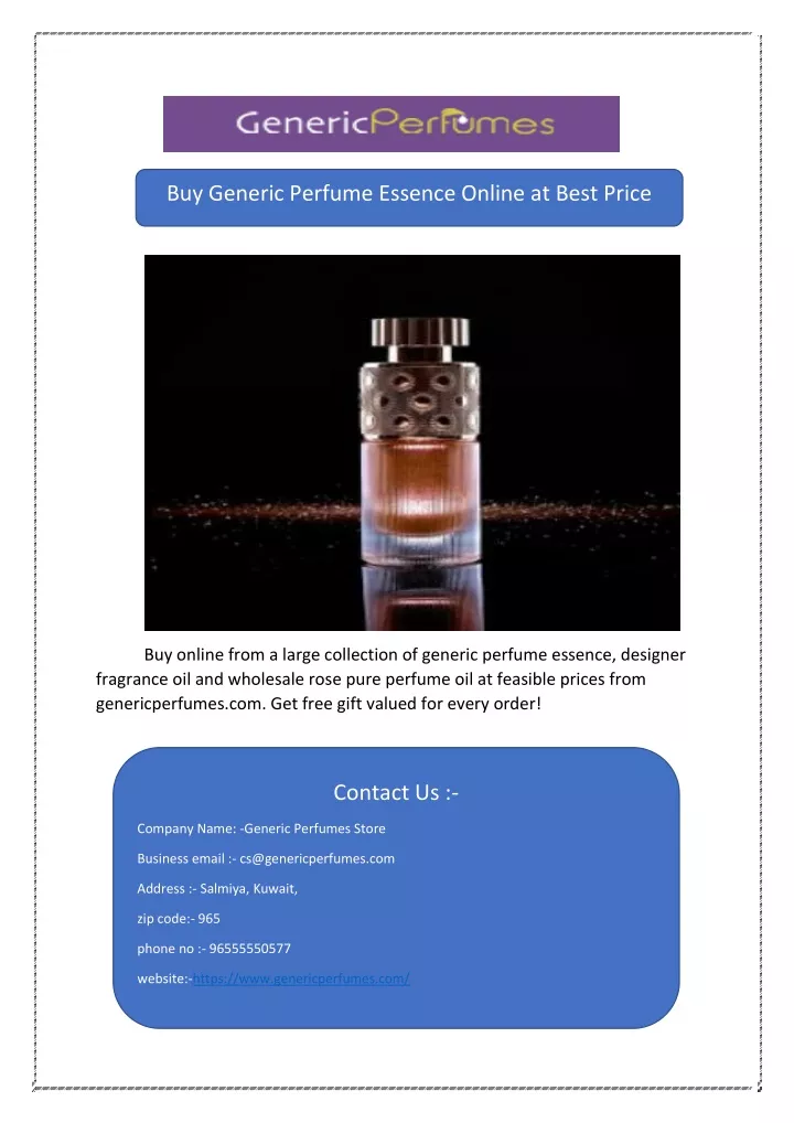 buy generic perfume essence online at best price