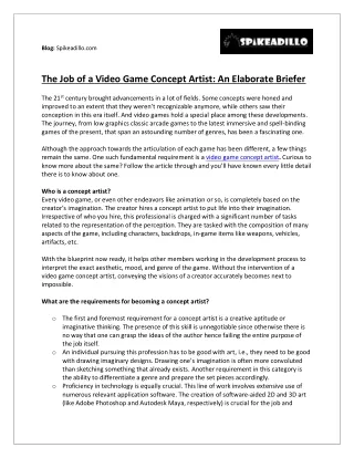 blog spikeadillo com the job of a video game