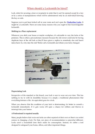 when should a locksmith be hired