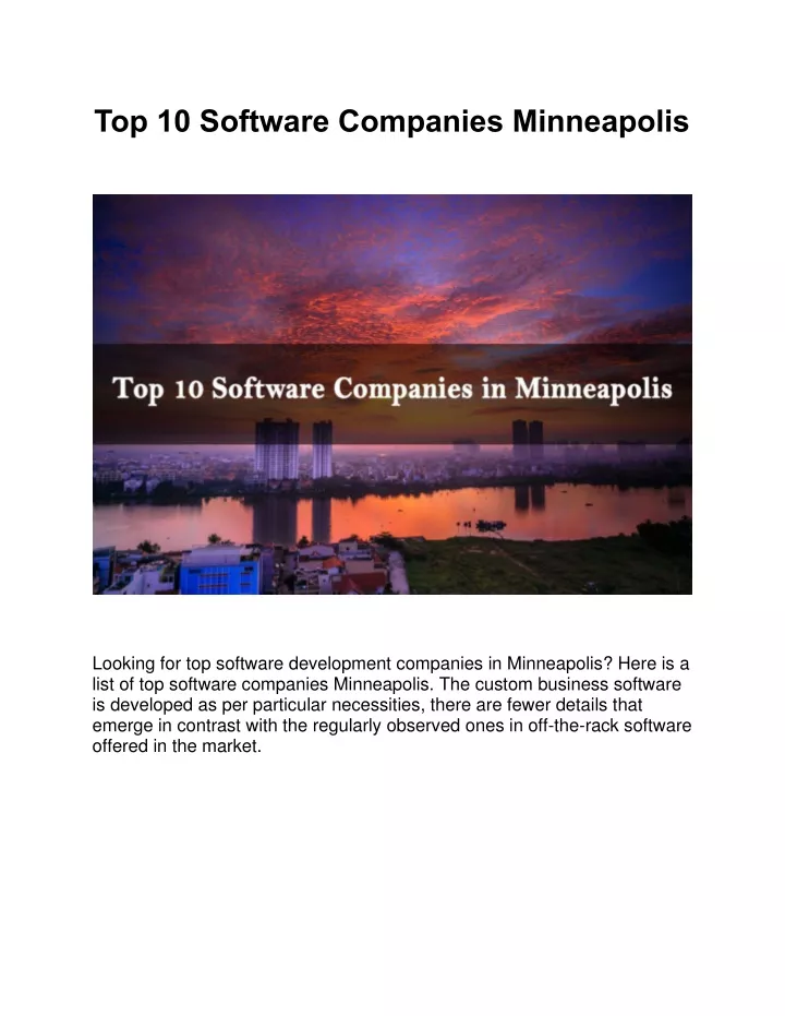 top 10 software companies minneapolis